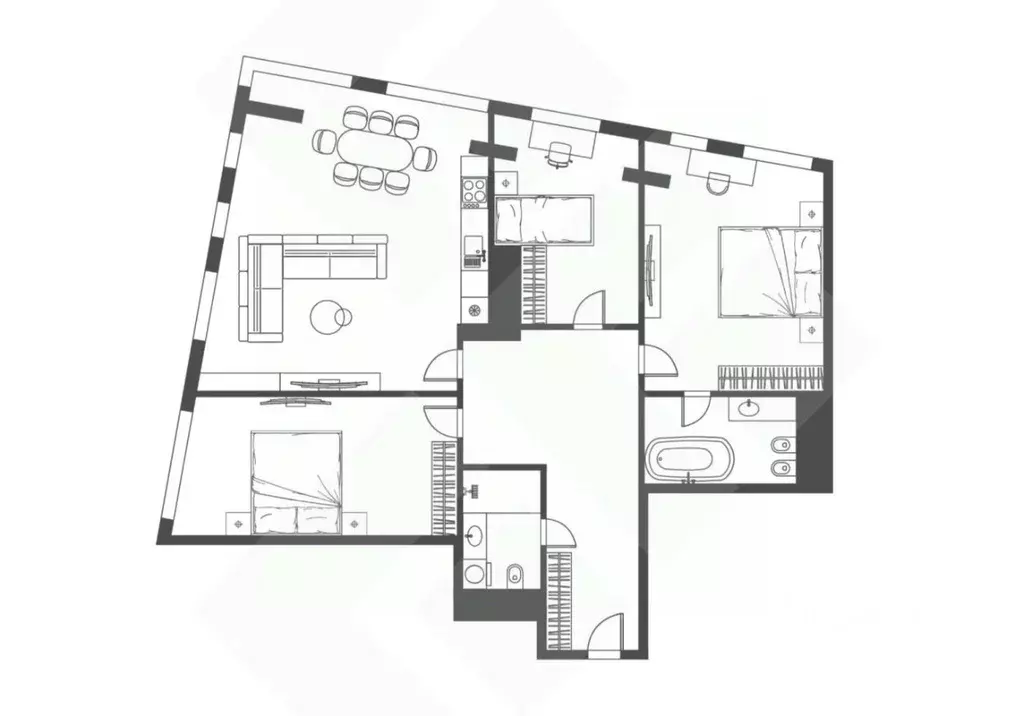 4-к кв. Москва Мытная ул., 40к3 (150.8 м) - Фото 1