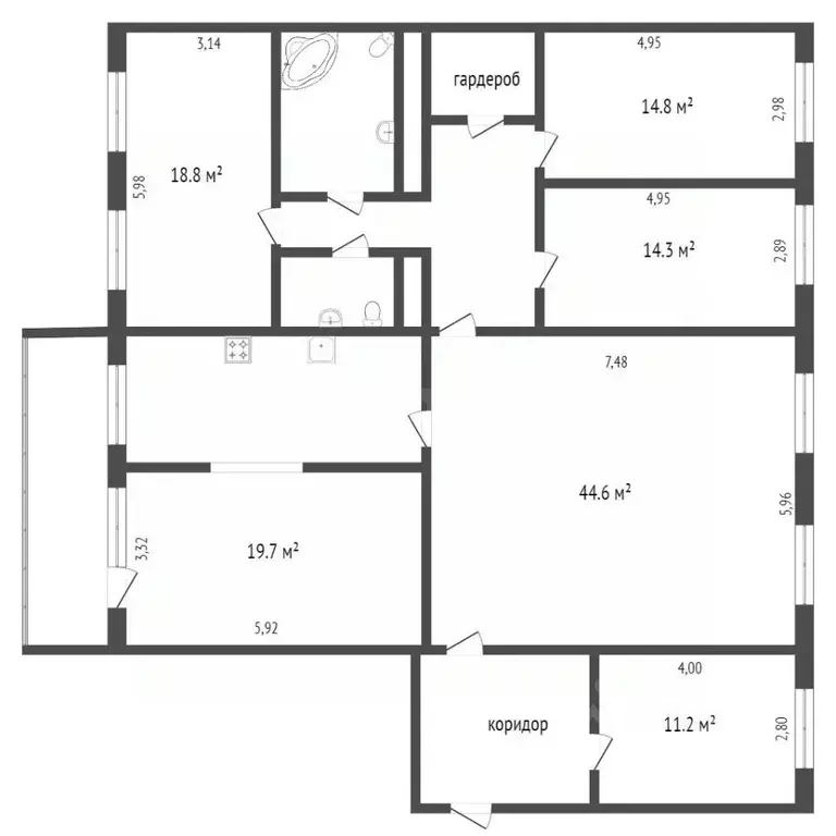 4-к кв. Ханты-Мансийский АО, Сургут ул. Мелик-Карамова, 28/1 (174.6 м) - Фото 1