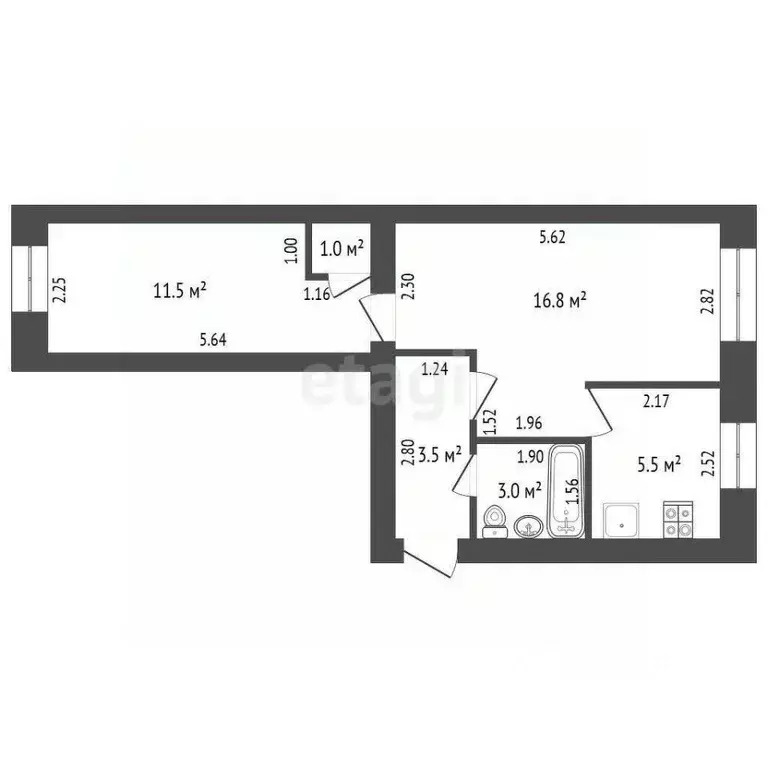 2-к кв. Забайкальский край, Чита ул. Ленина, 29 (41.3 м) - Фото 1