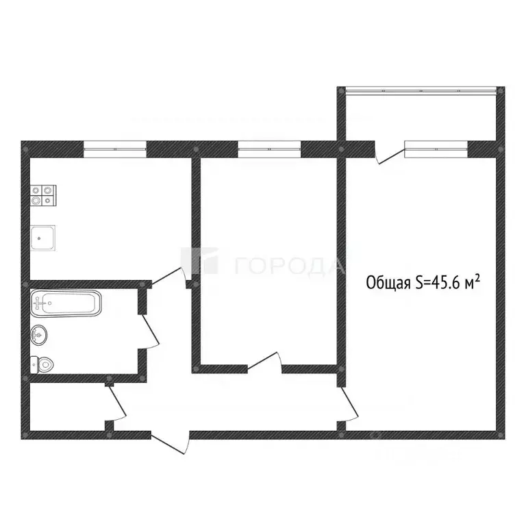 2-к кв. Алтайский край, Барнаул ул. 50 лет СССР, 22 (45.6 м) - Фото 2