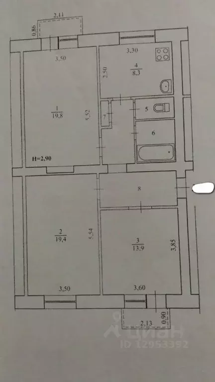 3-к кв. Волгоградская область, Волгоград Богунская ул., 7 (76.0 м) - Фото 2
