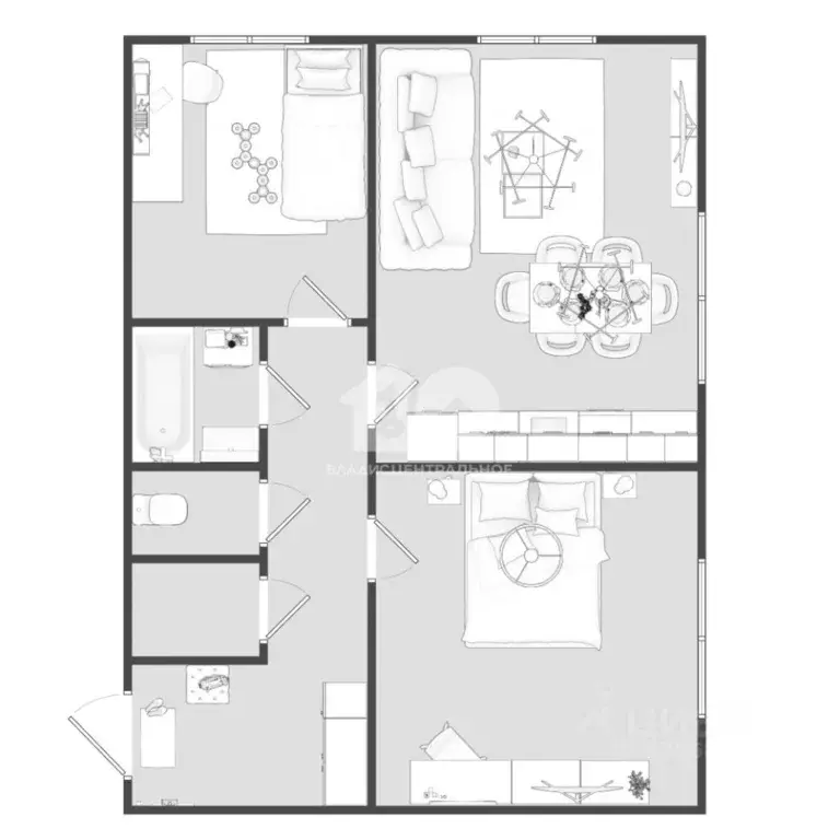 2-к кв. Новосибирская область, Новосибирск ул. Плющихинская, 2 (55.84 ... - Фото 2
