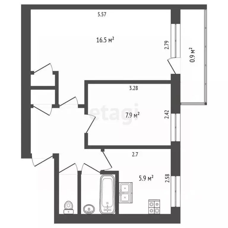 2-к кв. Псковская область, Печоры пл. Победы, 4 (41.3 м) - Фото 1