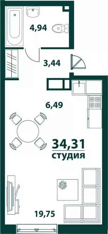 1-к кв. Ульяновская область, Ульяновск 19-й мкр, Аквамарин-2 жилой ... - Фото 0