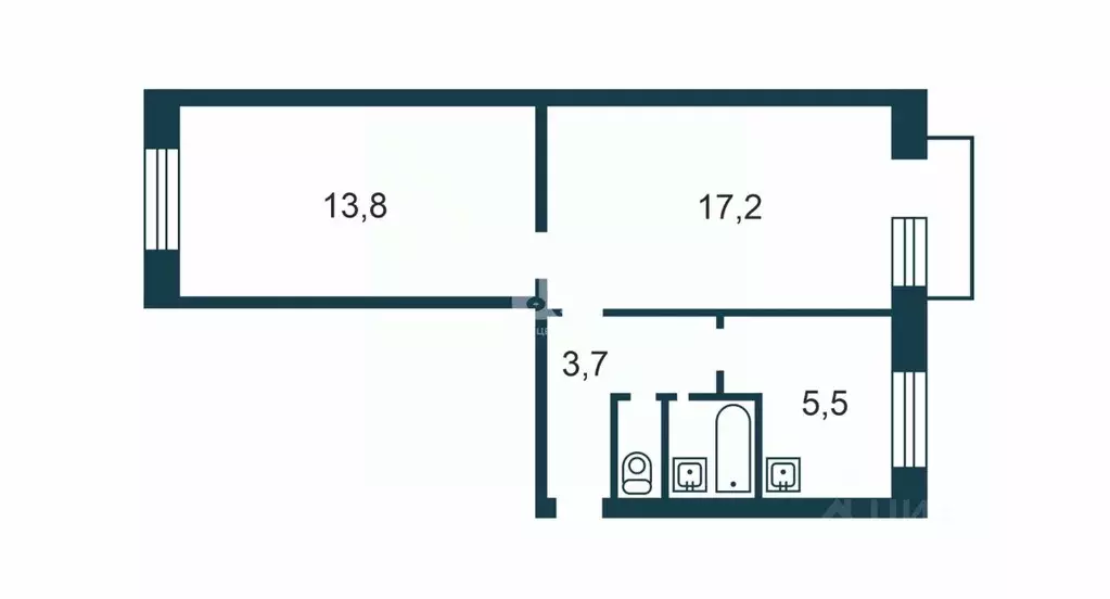 2-к кв. Новосибирская область, Новосибирск Ударная ул., 1/1 (43.3 м) - Фото 2