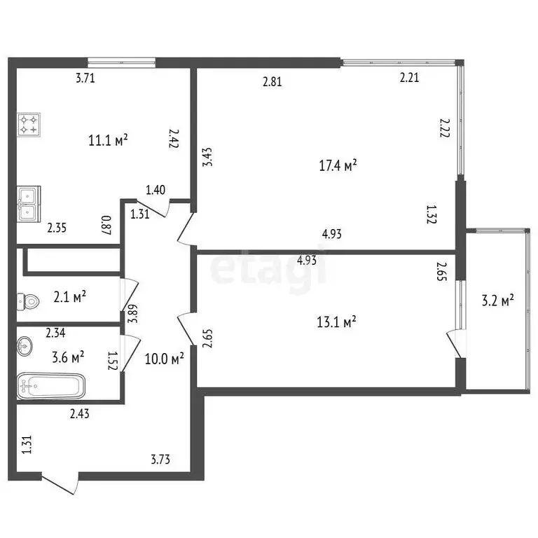 2-комнатная квартира: Санкт-Петербург, Екатерининский проспект, 2 ... - Фото 1