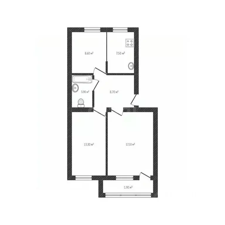 2-к кв. Брянская область, Брянск ул. Мира, 94 (59.1 м) - Фото 2