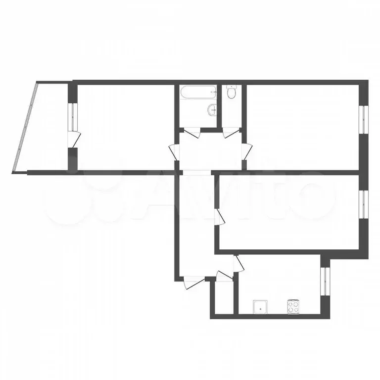 3-к. квартира, 65,2 м, 7/9 эт. - Фото 0