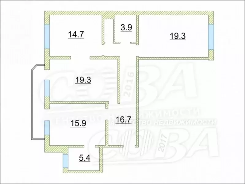 3-комнатная квартира: Тюмень, улица Пермякова, 74к4 (96.4 м) - Фото 0