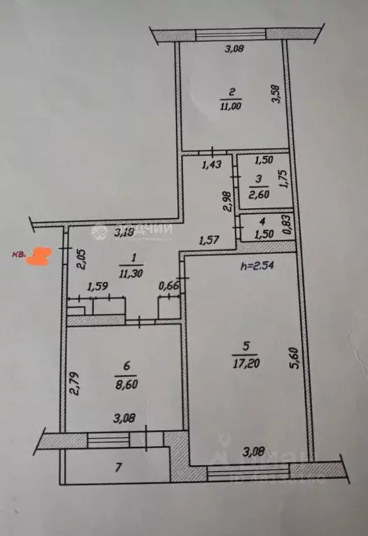 2-к кв. Чувашия, Чебоксары ул. Тимофея Кривова, 13 (55.7 м) - Фото 1