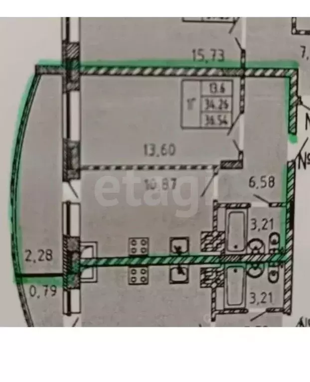 1-к кв. Татарстан, Лаишевский район, Столбищенское с/пос, с. Усады ул. ... - Фото 2