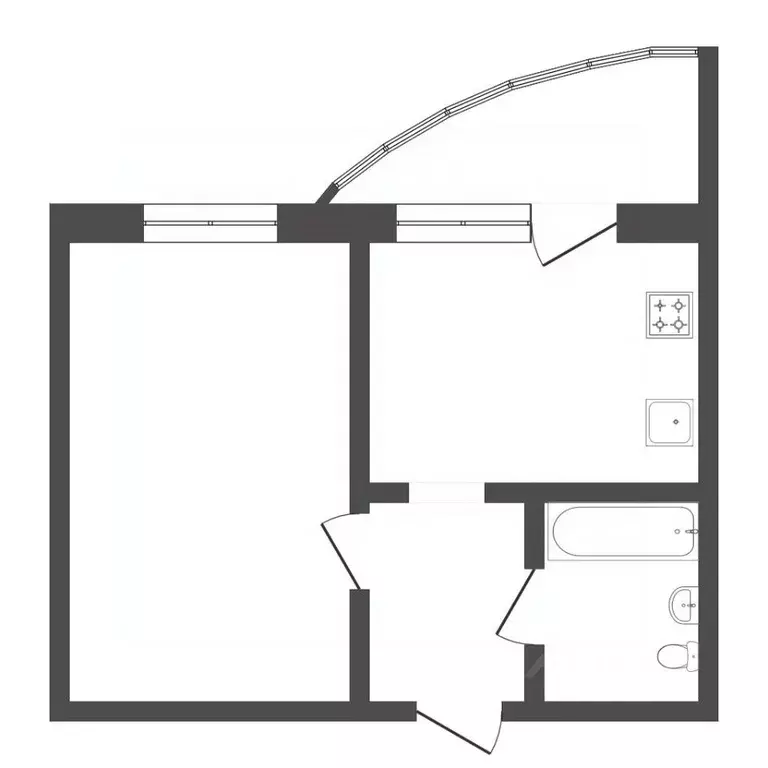 1-к кв. Тюменская область, Тюмень ул. Максима Горького, 83 (43.0 м) - Фото 2
