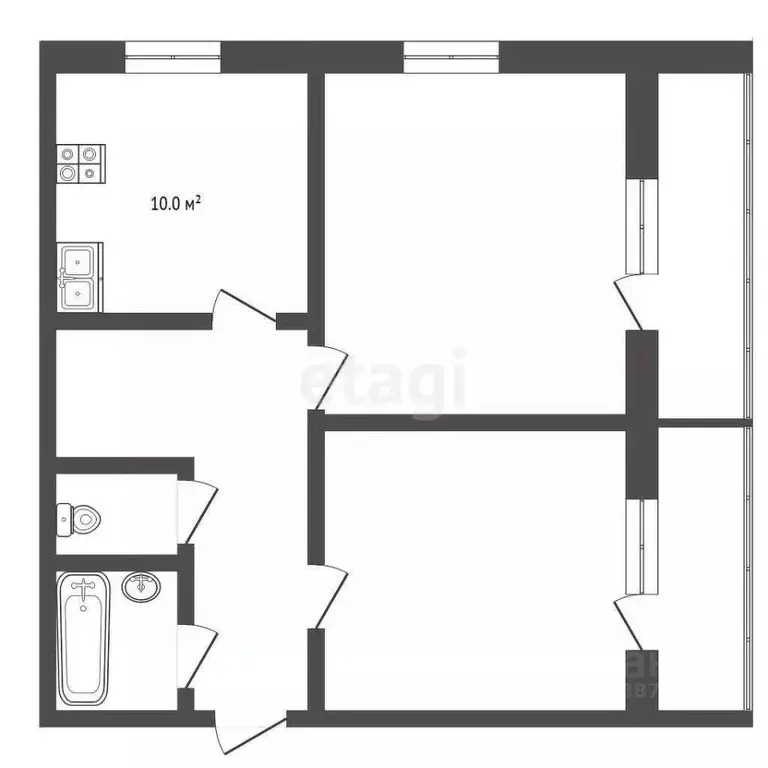 2-к кв. Орловская область, Орел ул. Ленина, 16/20 (47.4 м) - Фото 2
