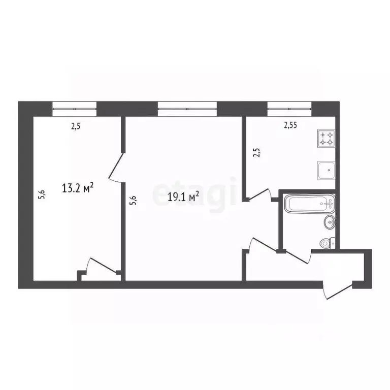 2-к кв. Красноярский край, Красноярск ул. Академгородок, 1 (43.0 м) - Фото 1