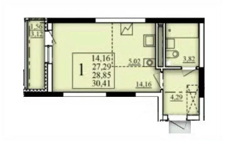 1-к кв. Башкортостан, Уфа Затон-Восточный жилрайон, Паруса жилой ... - Фото 1