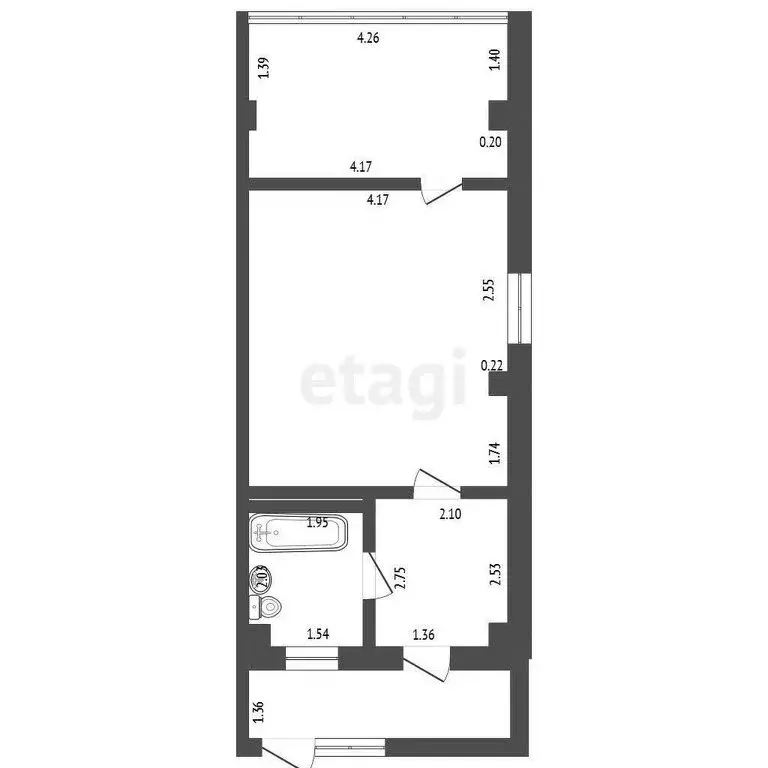 2-комнатная квартира: Севастополь, Качинское шоссе, 35 (50 м) - Фото 0