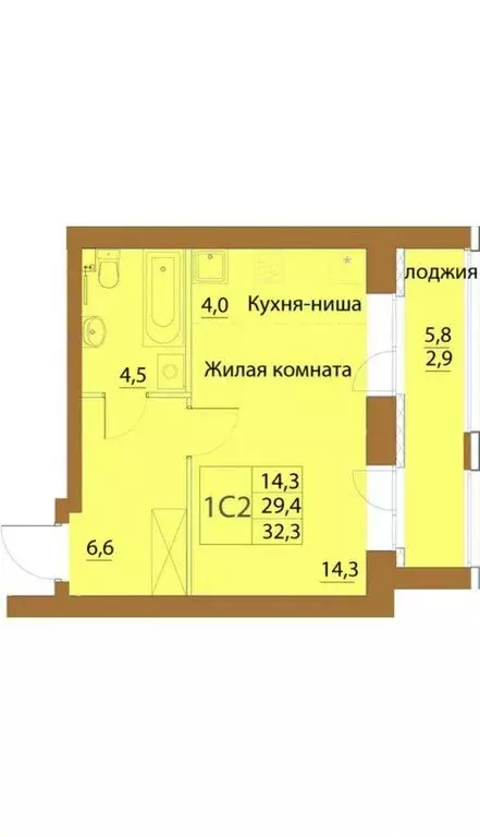 Квартира-студия: Пермь, улица Советской Армии, 82 (32.3 м) - Фото 0