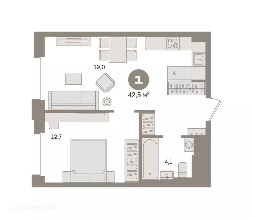 Продаётся 1-к квартира, 42.46 м - Фото 0