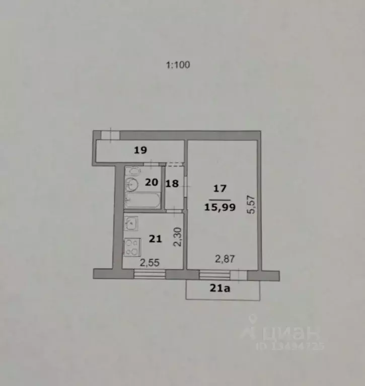 1-к кв. Белгородская область, Белгород ул. Чехова, 24 (32.0 м) - Фото 2