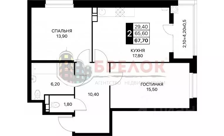3-к кв. Ростовская область, Ростов-на-Дону ул. Берберовская, 15 (68.0 ... - Фото 1