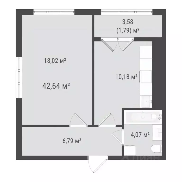 1-к кв. Сахалинская область, Южно-Сахалинск ул. Ленина (40.85 м) - Фото 0