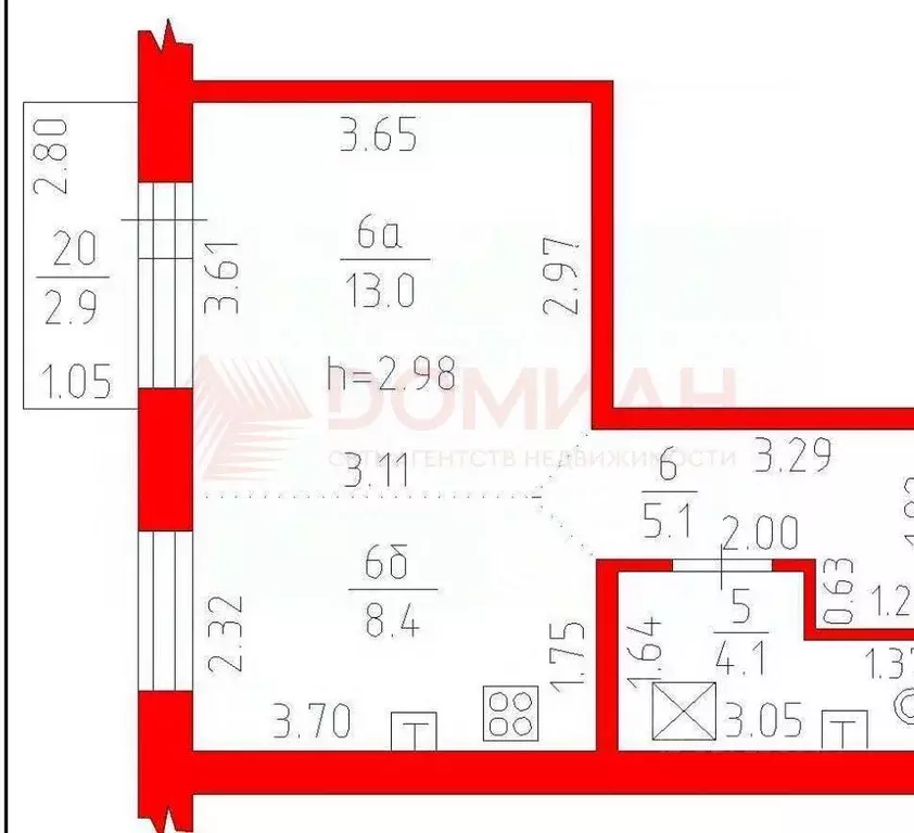 Студия Ростовская область, Ростов-на-Дону Казахская ул., 55б (32.0 м) - Фото 1