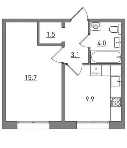 1-комнатная квартира: Киров, Прибрежный бульвар, 6 (34.2 м) - Фото 1