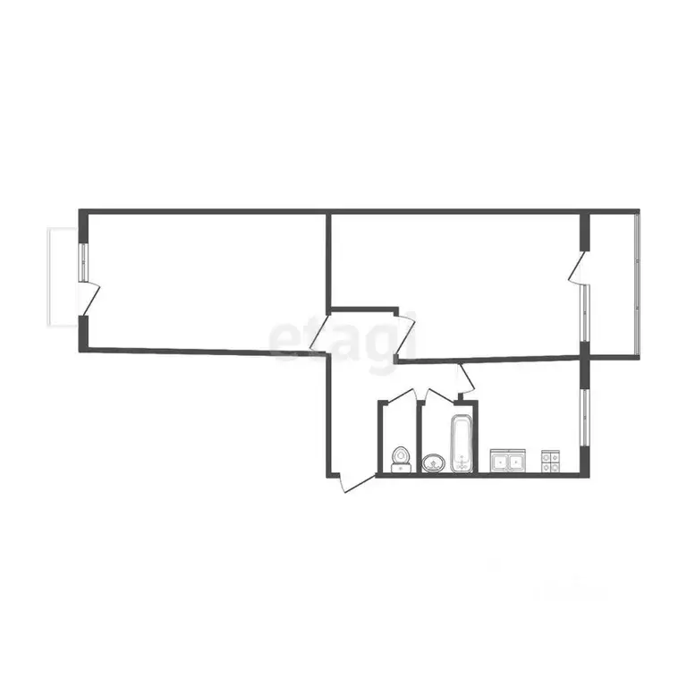 2-к кв. Челябинская область, Озерск ул. Семенова, 23 (46.5 м) - Фото 1