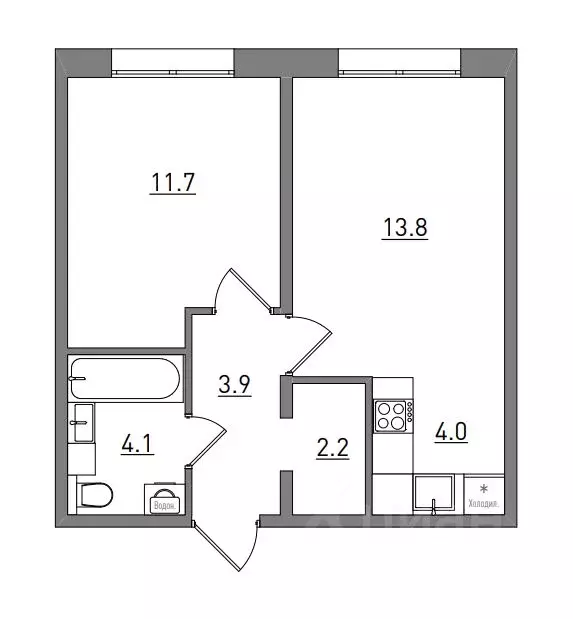 2-к кв. Кировская область, Киров бул. Прибрежный, 6 (39.7 м) - Фото 1