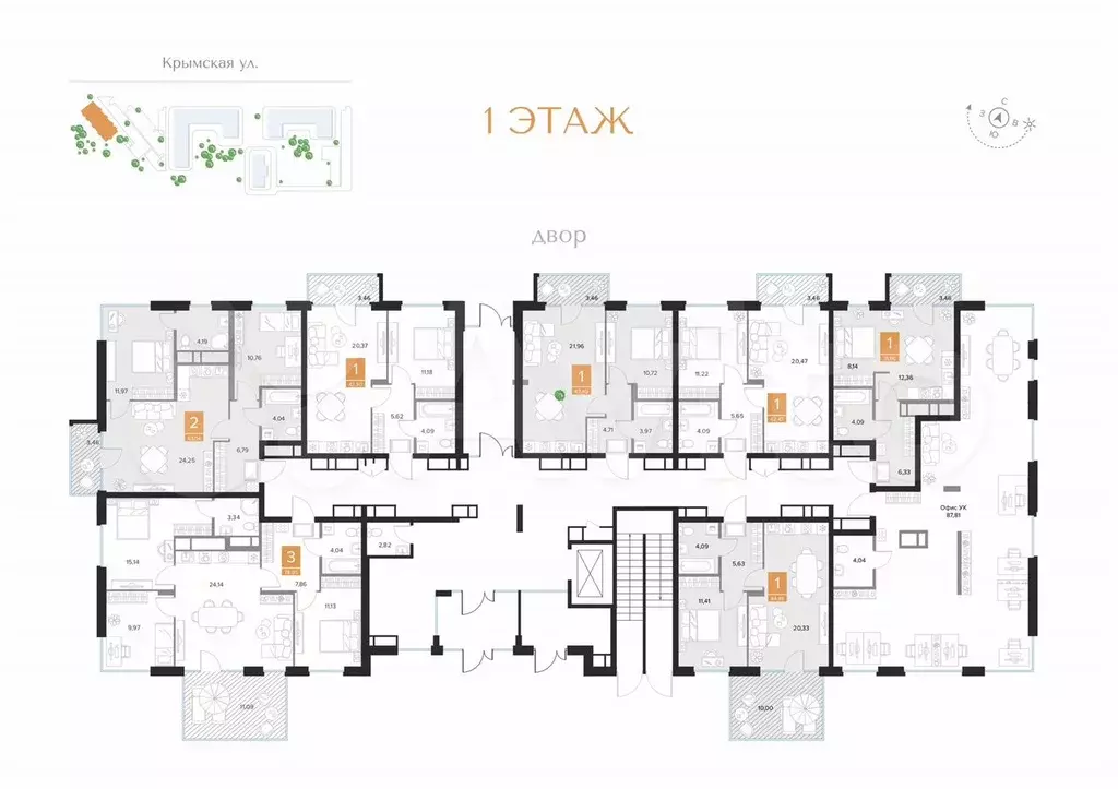 3-к. квартира, 79 м, 1/9 эт. - Фото 1