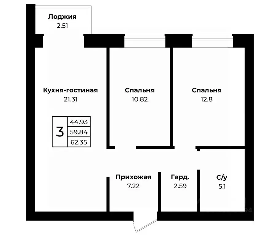 3-к кв. Оренбургская область, Оренбургский район, пос. Пригородный ... - Фото 0