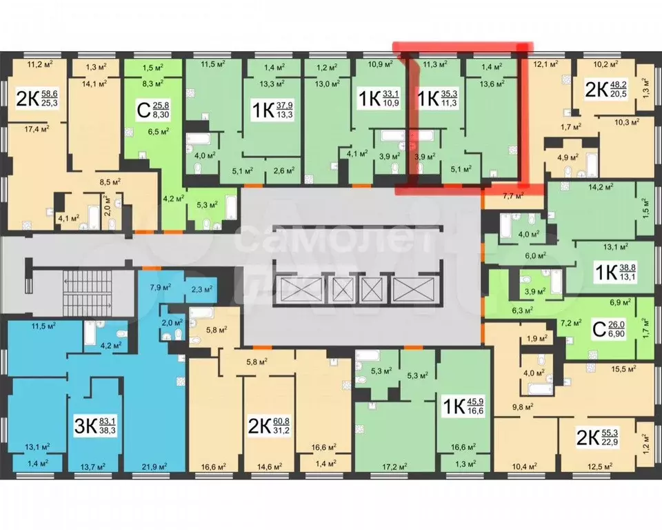 1-к. квартира, 35 м, 7/25 эт. - Фото 0