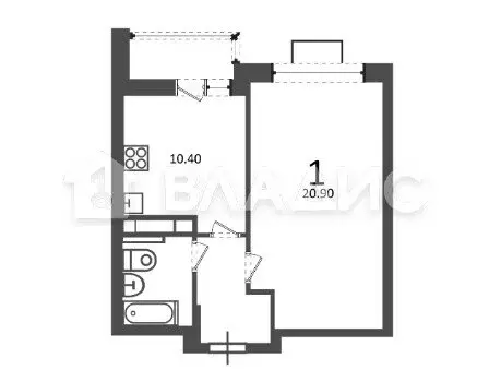 1-комнатная квартира: Москва, проезд Шокальского, 28Ак1 (39.4 м) - Фото 1