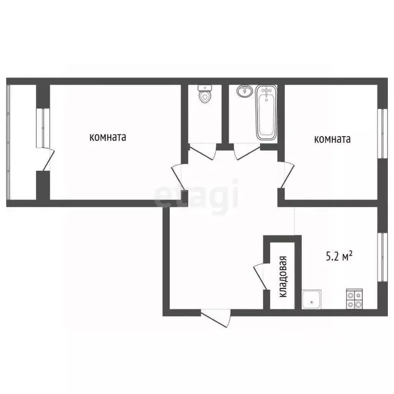 2-к кв. Ростовская область, Таганрог ул. Чехова, 318 (48.0 м) - Фото 1