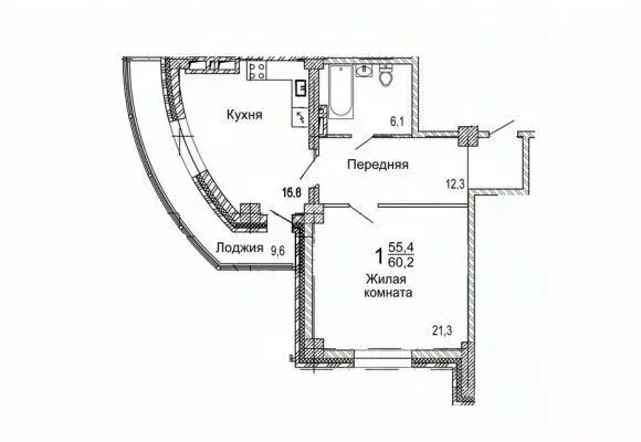 1-к кв. Приморский край, Владивостокский городской округ, пос. ... - Фото 1