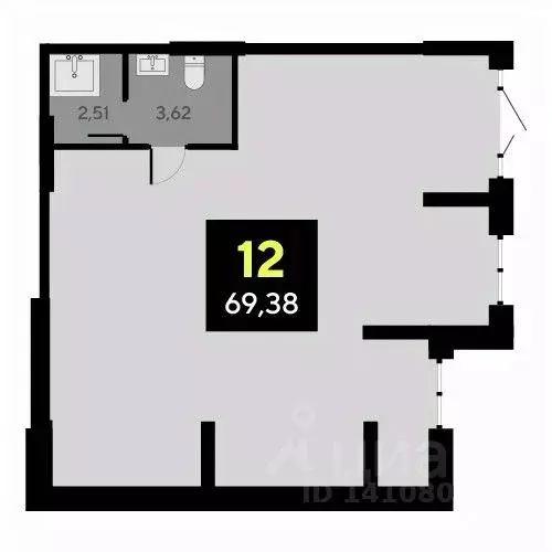 Офис в Тюменская область, Тюмень ул. Андрея Приказнова, 2 (69 м) - Фото 1
