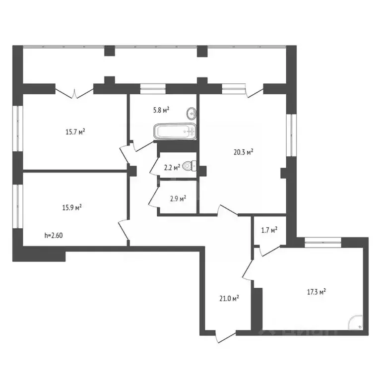 3-к кв. Красноярский край, Красноярск Северный мкр, ул. Водопьянова, ... - Фото 2