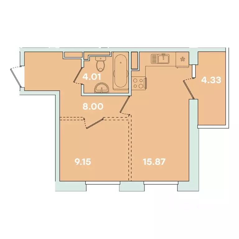 1-к кв. Иркутская область, Иркутск ул. Петрова, 18 (40.1 м) - Фото 1