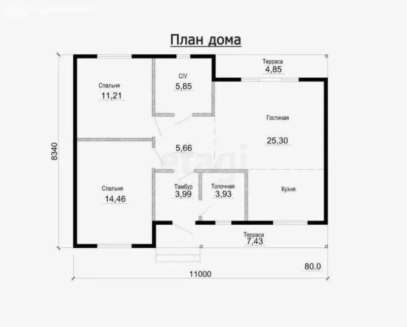 Дом в Тольятти, посёлок Жигулёвское Море, 2-й Мирный проезд (85.3 м) - Фото 1