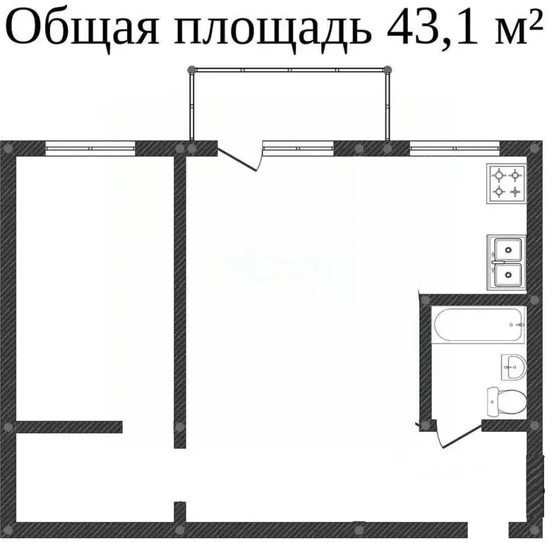 2-к кв. Вологодская область, Вологда ул. Горького, 132 (42.0 м) - Фото 1