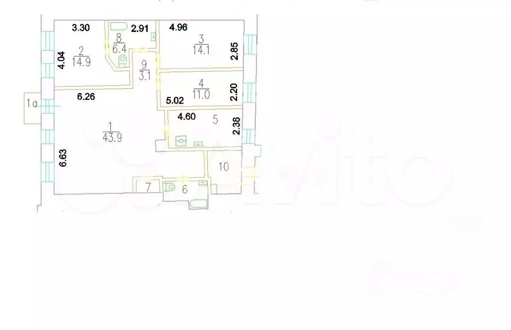 4-к. квартира, 115 м, 4/8 эт. - Фото 0
