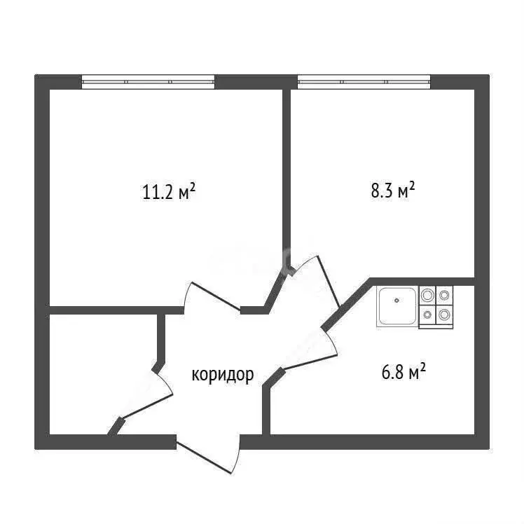 2-комнатная квартира: Воронеж, улица Беляевой, 4 (34.2 м) - Фото 1
