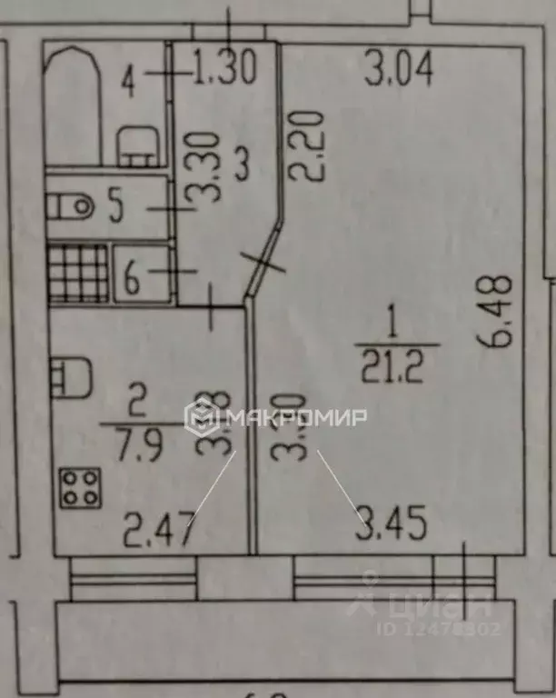 1-к кв. Санкт-Петербург Пражская ул., 34 (37.2 м) - Фото 2