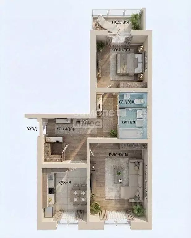 2-к кв. Липецкая область, Липецк ул. Имени Мичурина, 22А (74.3 м) - Фото 1