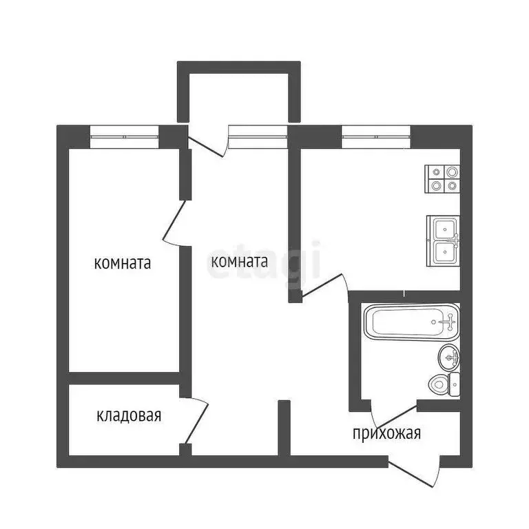 2-комнатная квартира: Муром, Кооперативная улица, 6 (43.4 м) - Фото 1