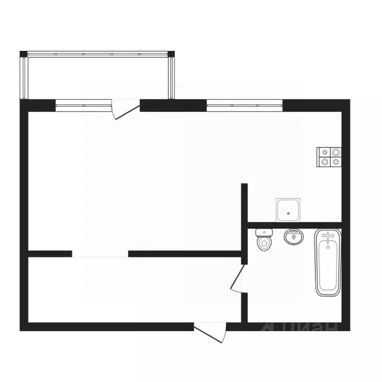 1-к кв. Тюменская область, Тюмень Олимпийская ул., 35 (35.0 м) - Фото 2