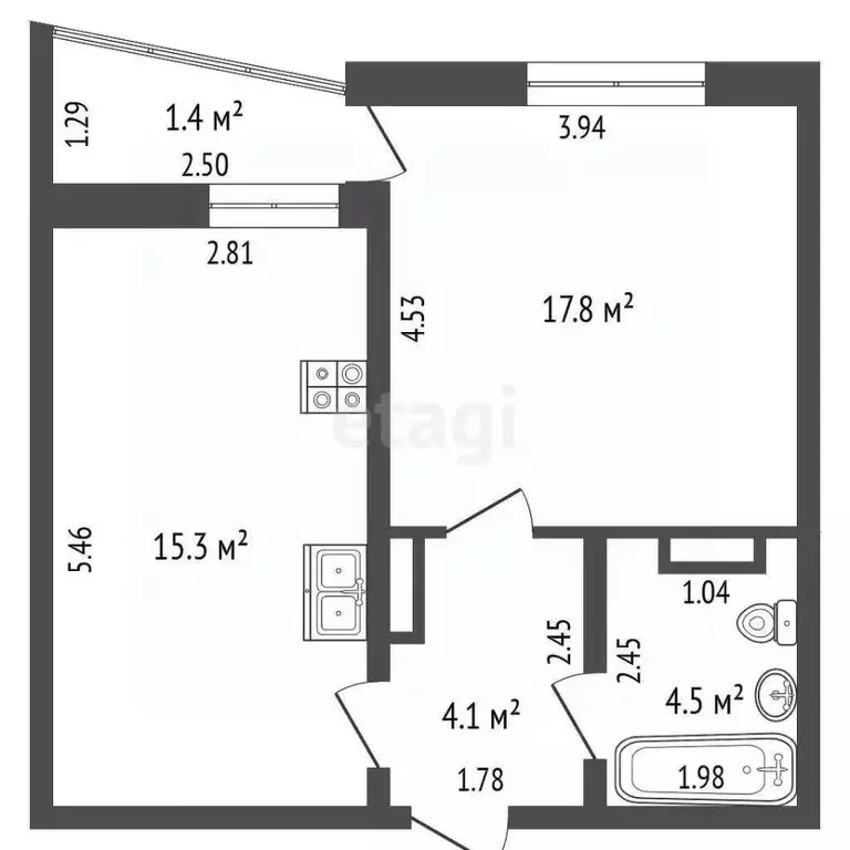 1-к кв. Забайкальский край, Чита ул. Ленина, 151к1 (41.7 м) - Фото 1