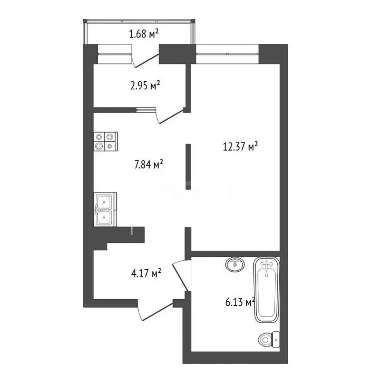 Квартира-студия: Тюмень, микрорайон Тарманы, улица Малышева, 31к1 ... - Фото 1