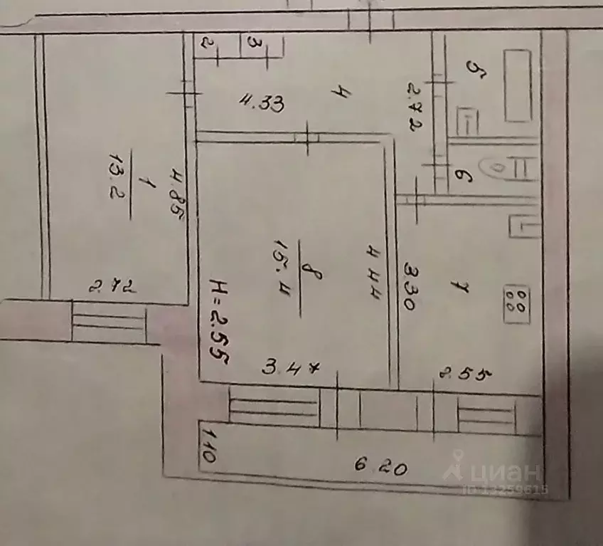 2-к кв. Волгоградская область, Волгоград Тулака мкр, ул. Карла Маркса, ... - Фото 2