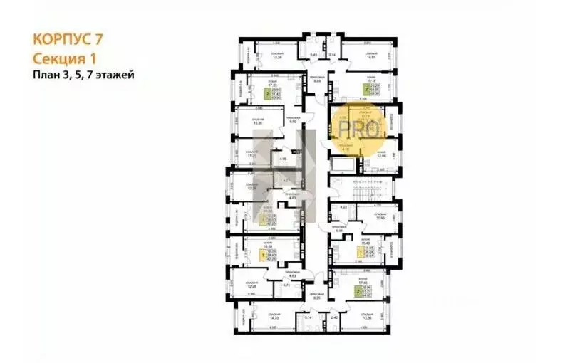2-к кв. Калининградская область, Гурьевск Включи жилой комплекс (63.05 ... - Фото 2